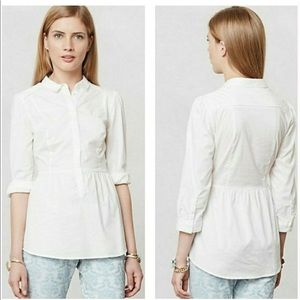Anthropologie EDME&ESYLLTE  white peplum blouse